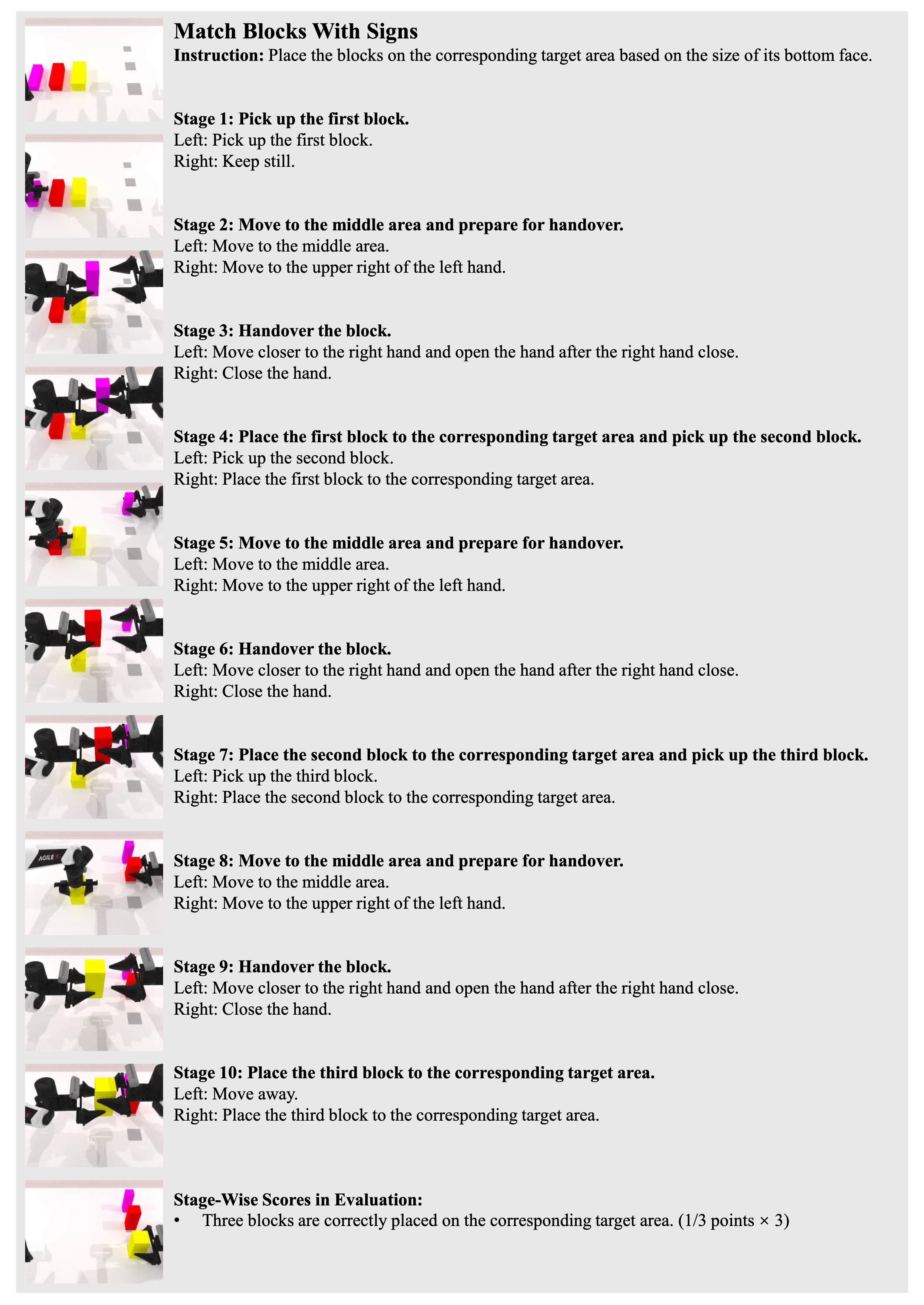 match blocks with signs